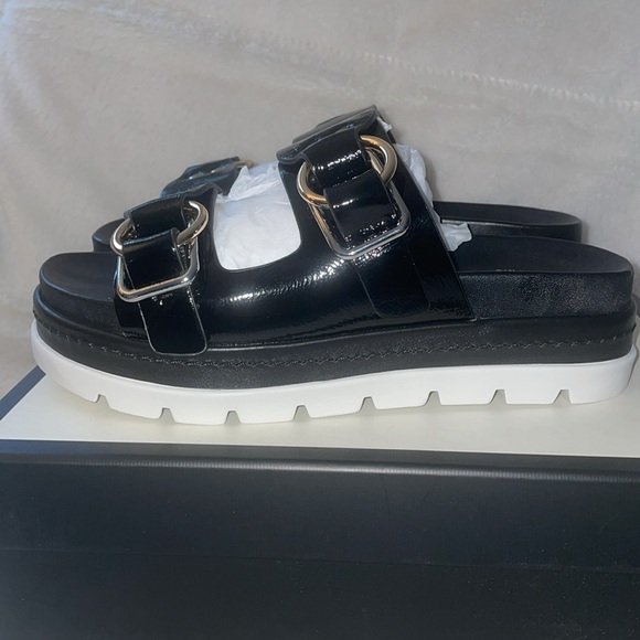 NWT J/SLIDES BAHA Black Naplak Leather Sandal - Picture 10 of 14